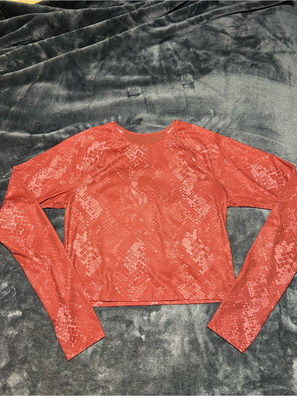 Old Navy Red Snake-Print Long Sleeve Top